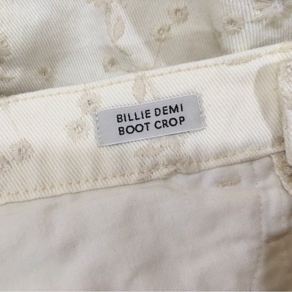 New J.CREW DENIM Size 28 Billie Demi Boot Cut Crop Jean Eyelet Cream - Picture 9 of 12